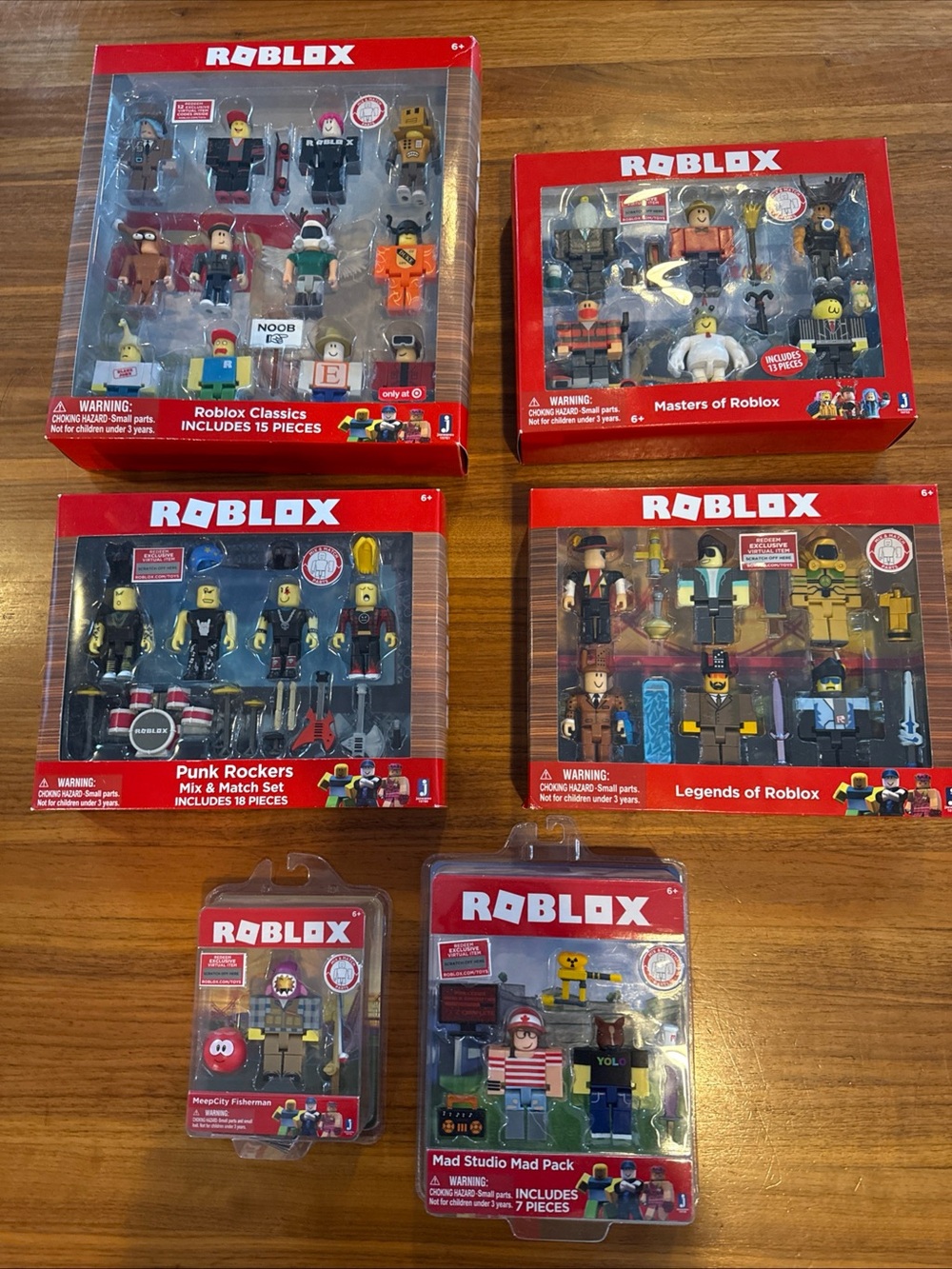 New in box Roblox figures series one and two sets. Lot of 6
